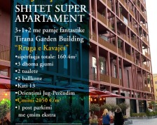 Super apartment 3+1 for sale, "Tirana Garden Building", Rruga e Kavajes